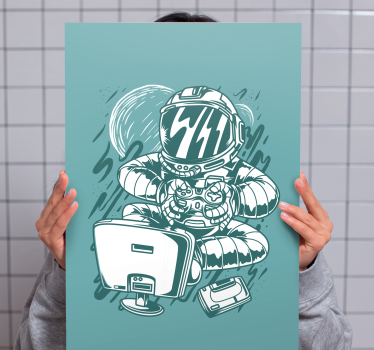 Slika na platnu video igre astronautski gaming užitak - TenStickers