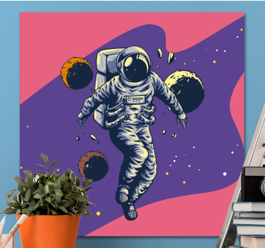 Slika na platnu video igre kosmonaut u svemiru - TenStickers