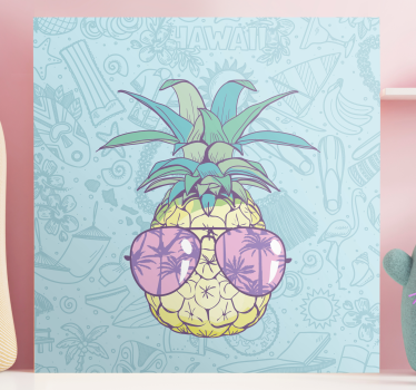 Slika na platnu voće ananas s naočalama - TenStickers