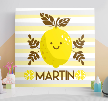 Slika na platnu voće smiješni limun emblem - TenStickers