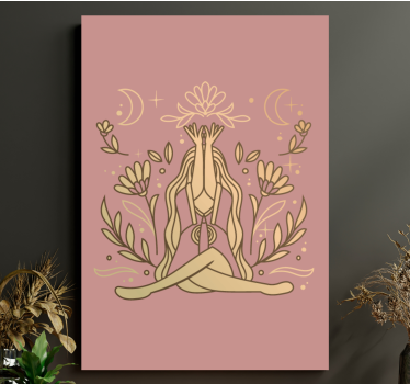 Slika na platnu zen meditativna cvjetna poza - TenStickers