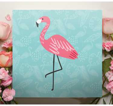Slika na platnu životinje flamingo koji stoji graciozno - TenStickers