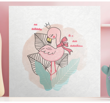 Slika na platnu životinje flamingo s vrpcom - TenStickers