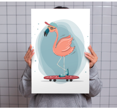 Slika na platnu životinje klizajući flamingo - TenStickers