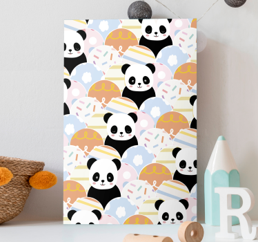 Slika na platnu životinje veseli uzorci panda - TenStickers