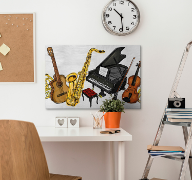 Slikanje glazbenih instrumenata print na platnu - TenStickers