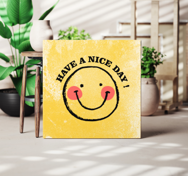 "ugodan dan" zidni otisci smajlija za dnevnu sobu - TenStickers