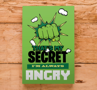 Uvijek sam ljut superheroj uokvireno platno - TenStickers