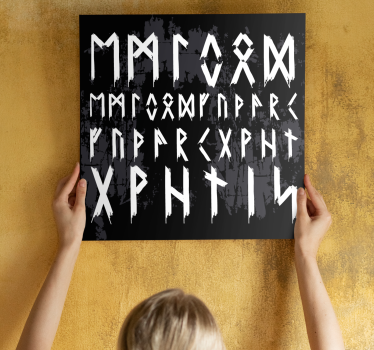 Vikinška abeceda vintage nordijsko platno - TenStickers