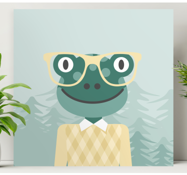 Višebojna žaba s naočalama životinjsko platno - TenStickers