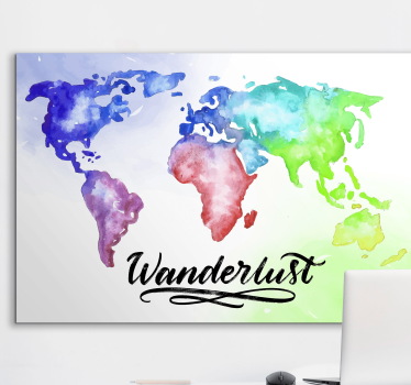 Wanderlust zidna umjetnička slika platna glavne spavaće sobe - TenStickers