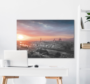 Zalasci sunca u otiscima horizonta grada firence - TenStickers