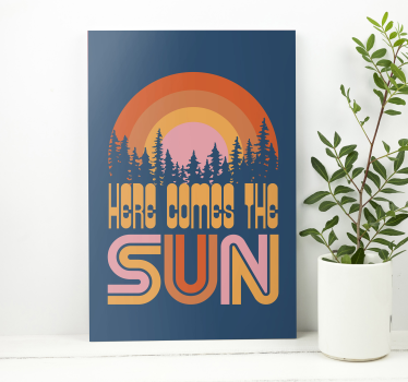 Zidna umjetnost na platnu vintage sun music - TenStickers