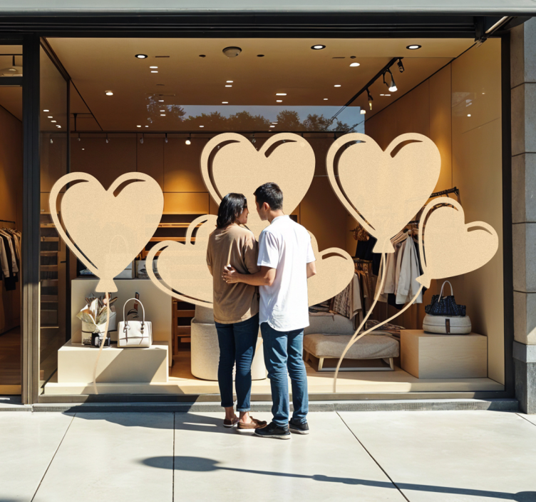 Naljepnica Svetog Valentina baloni srca - TenStickers