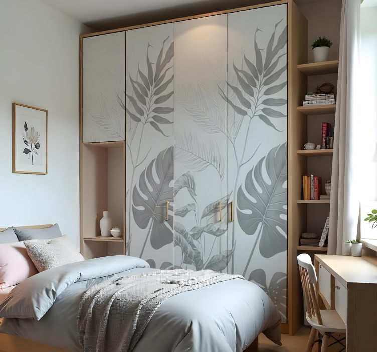 Naljepnice za namještaj crno-bijele biljke - TenStickers