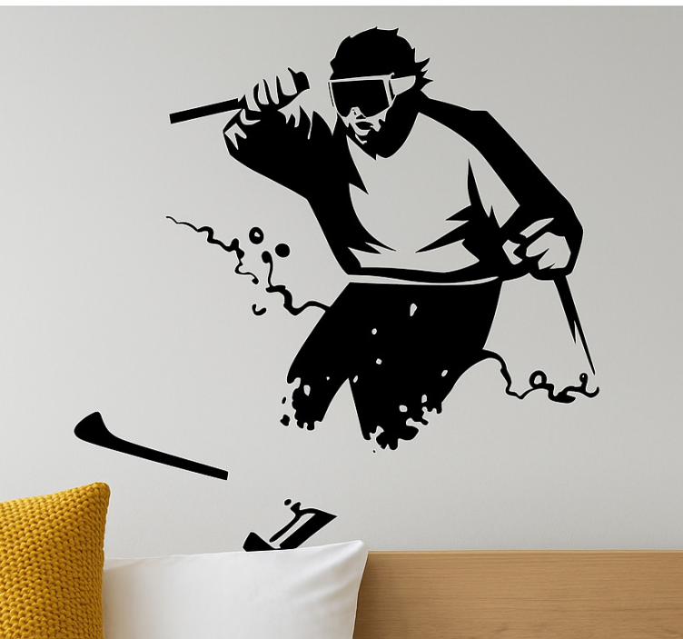 Naljepnica ekstremnog sporta freerider duboko u snijegu - TenStickers