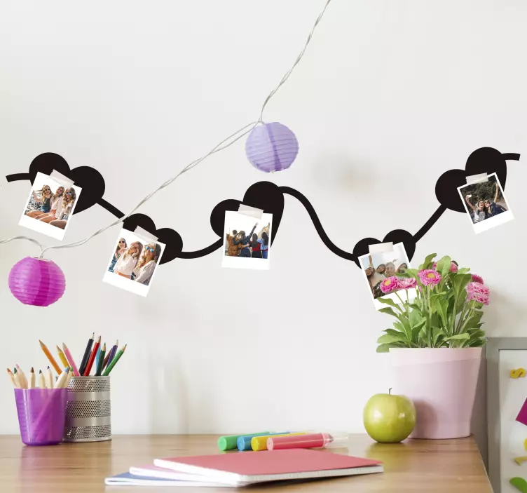 Ljubavna naljepnica heart string foto prikaz - TenStickers