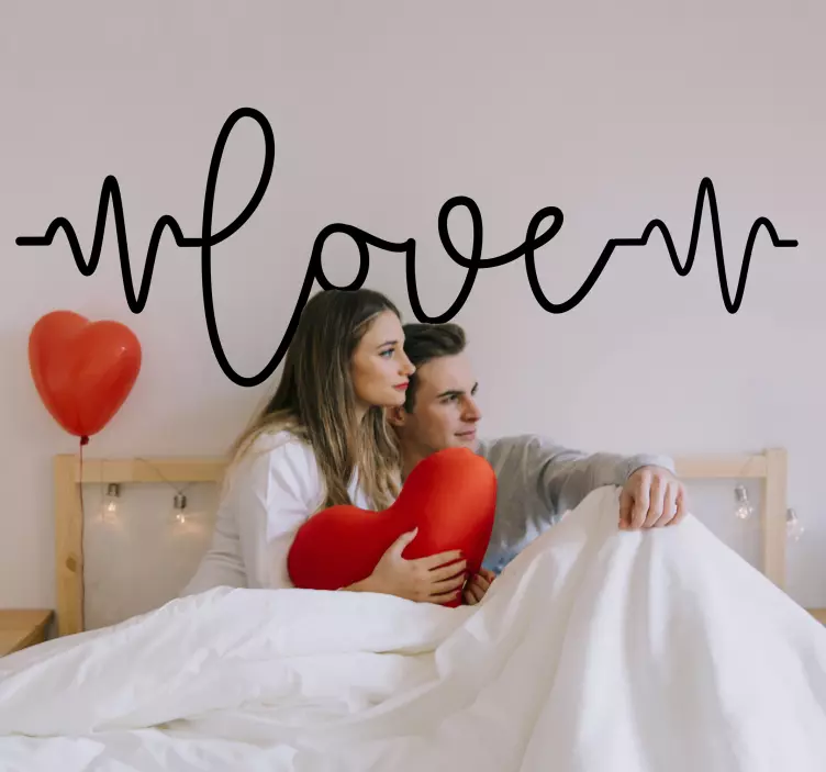 Naljepnice uzglavlje otkucaj srca ljubavi - TenStickers