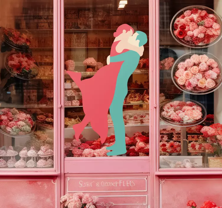 Naljepnice životinje par poljubac - TenStickers