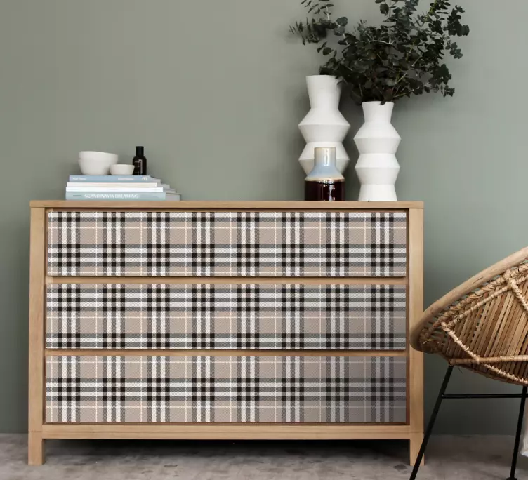 Naljepnice za namještaj prekrivanje s kariranim uzorkom - TenStickers