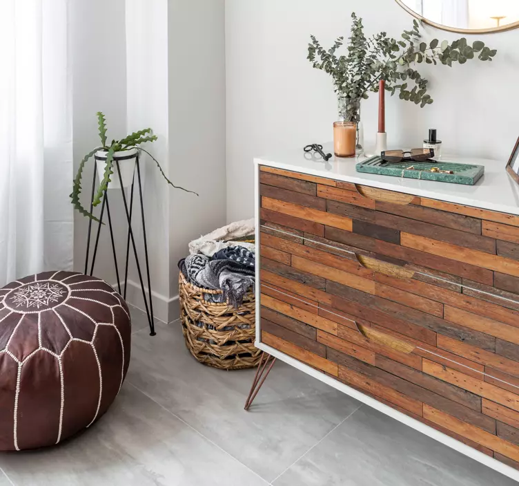 Naljepnice za namještaj tekstura rustikalne daske - TenStickers