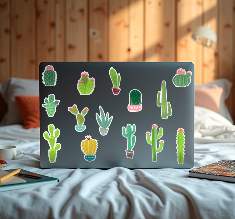Naljepnice za laptop set dizajna kaktusa - TenStickers