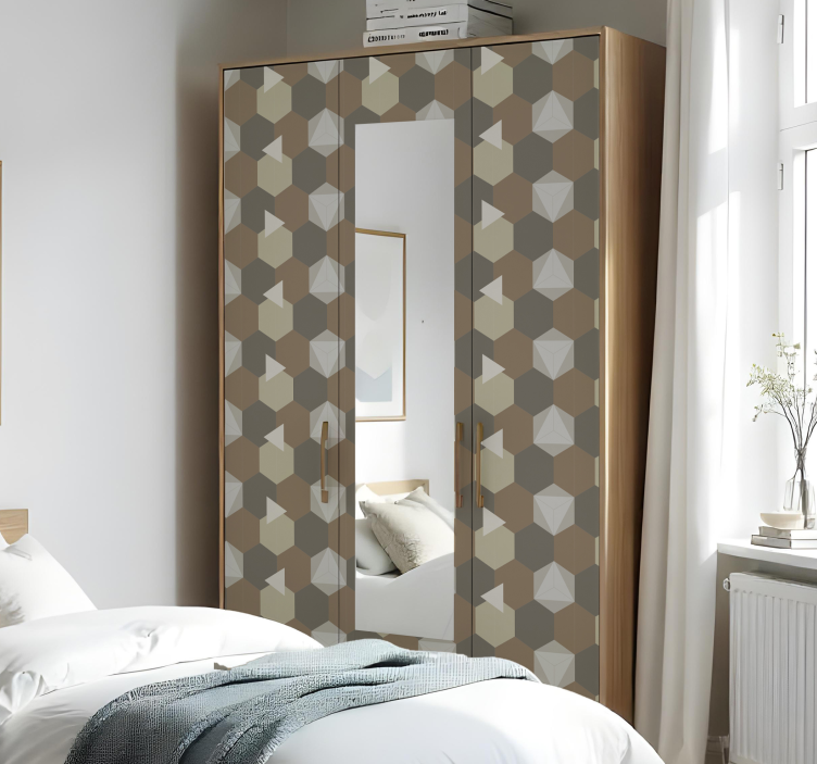 Naljepnice za namještaj smeđi šesterokuti - TenStickers