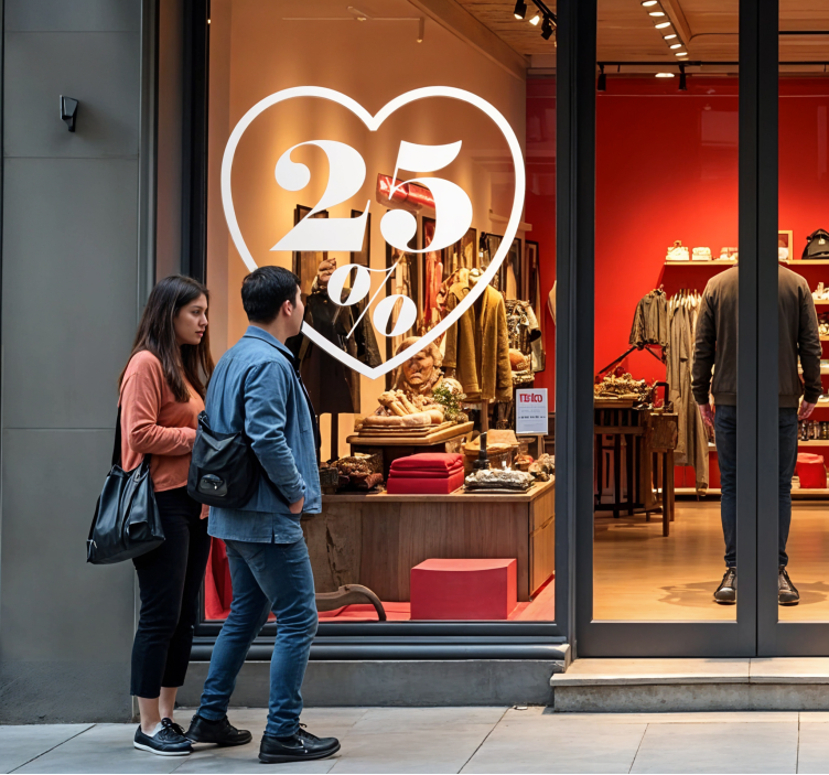 Naljepnica Svetog Valentina srce popust - TenStickers