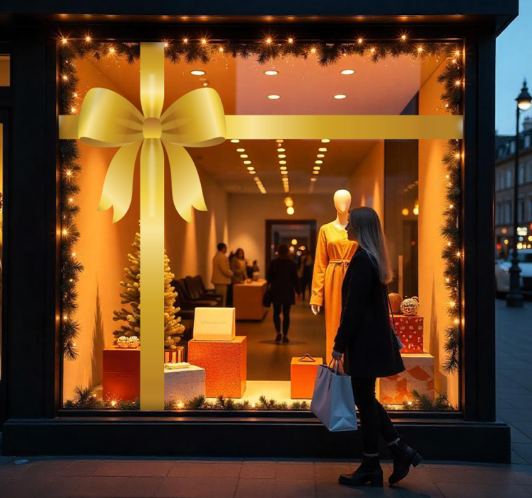 Naljepnice životinje zlatna poklon mašna - TenStickers