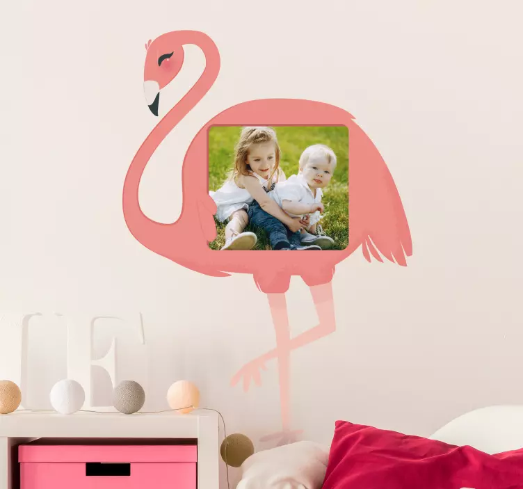Naljepnica za djecu držač za fotografije s flamingom - TenStickers