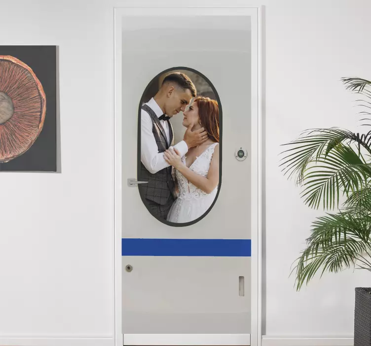 Naljepnica za vrata pogled na galatski toranj - TenStickers