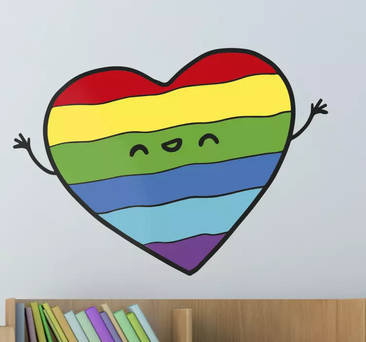 Naljepnica gay ponos zastava srca ljubavi - TenStickers