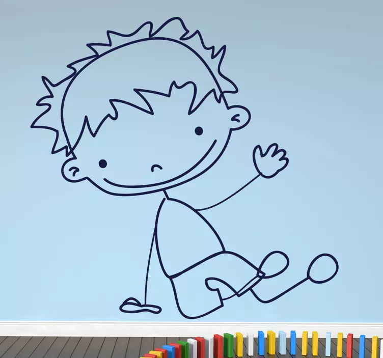 Dječak koji sjedi na podu - TenStickers