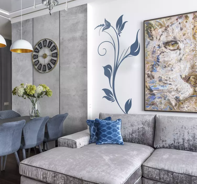 Cvjetna dekoracija 58 zidna naljepnica - TenStickers