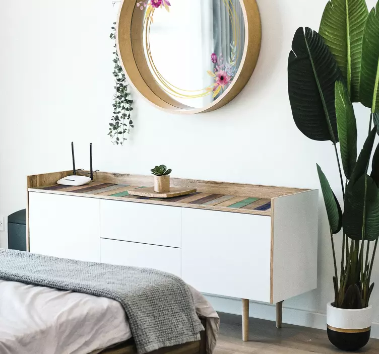 Plava naljepnica namještaja od drva - TenStickers