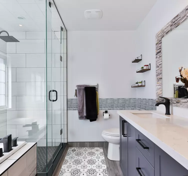 Naljepnica na zidu sivih kvadrata i pravokutnika - TenStickers