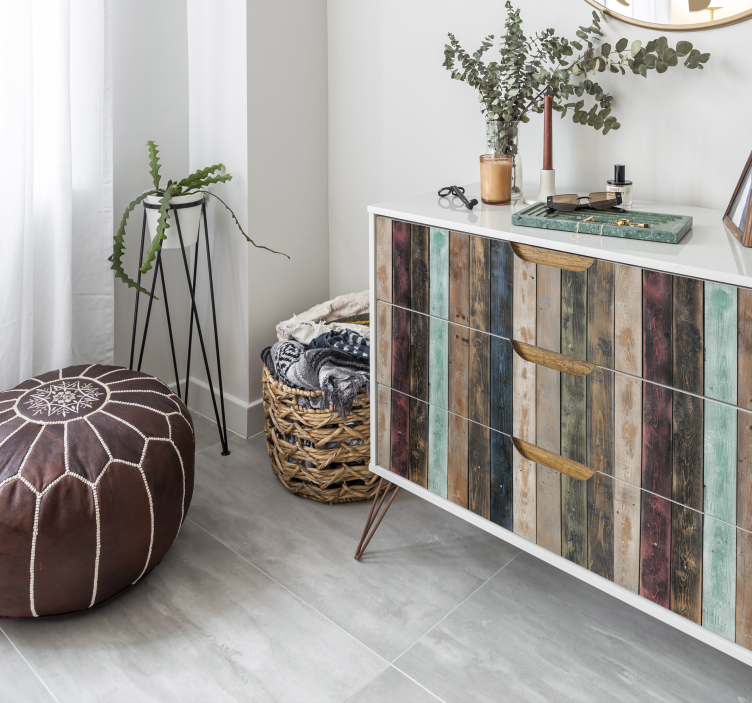 šarena obojena okomita naljepnica za namještaj - TenStickers