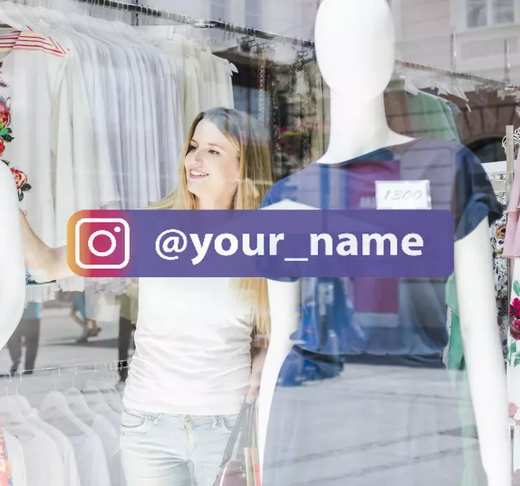 Personalizirani ljubičasti instagram logo vinil znak - TenStickers