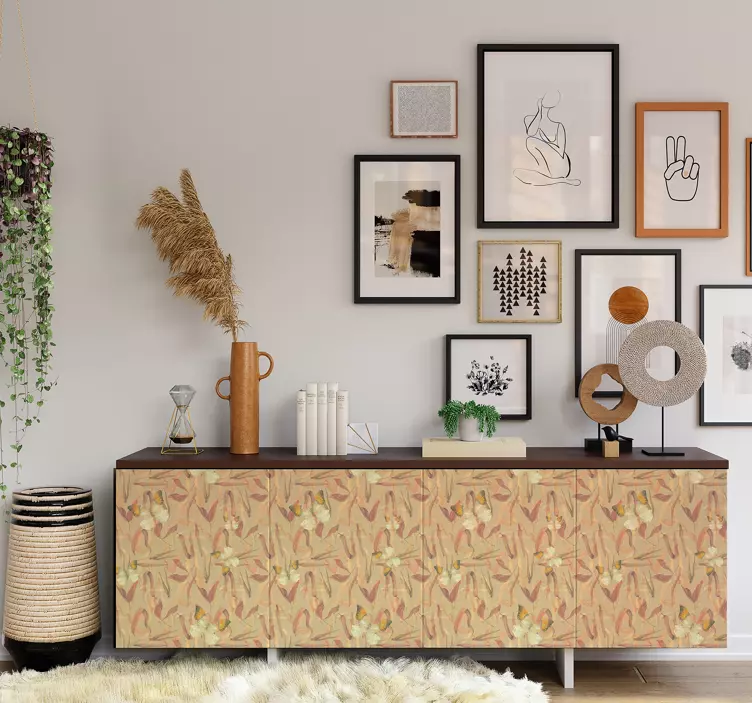 Naljepnice za namještaj uzorak jesenskog cvijeća - TenStickers