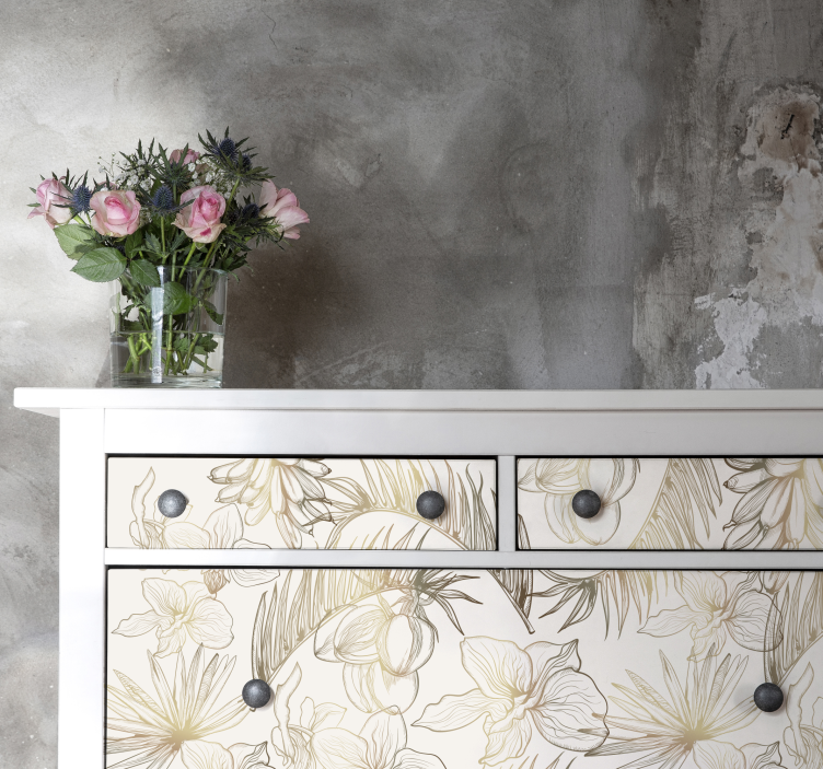 Naljepnica namještaja tropic flowers - TenStickers