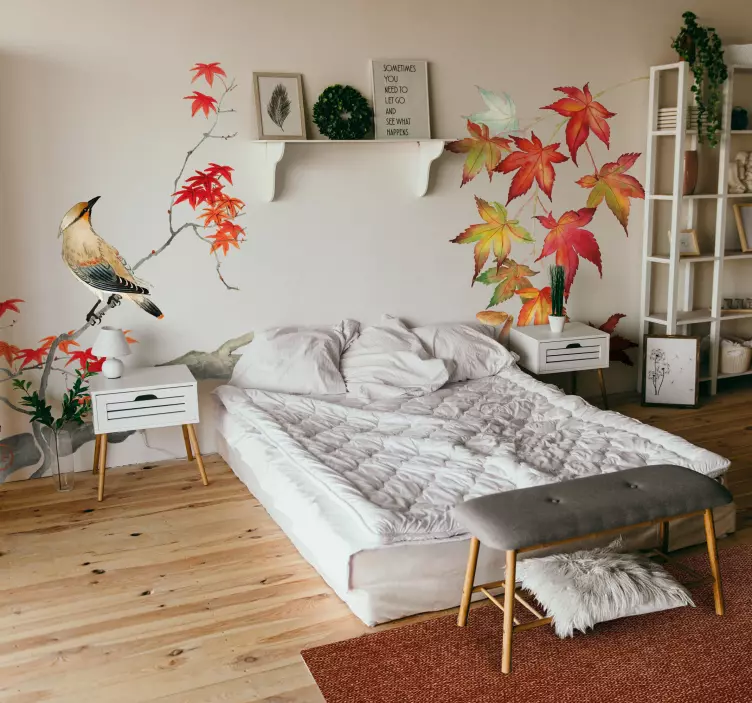 Ptica crtanje akvarel dnevni boravak ukras - TenStickers