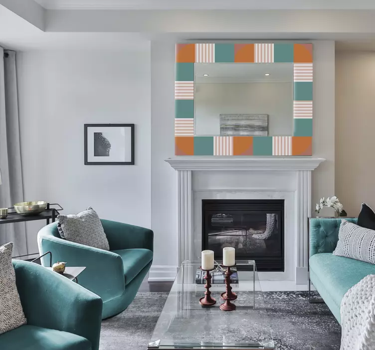 Naljepnice životinje šareni geometrijski okvir - TenStickers