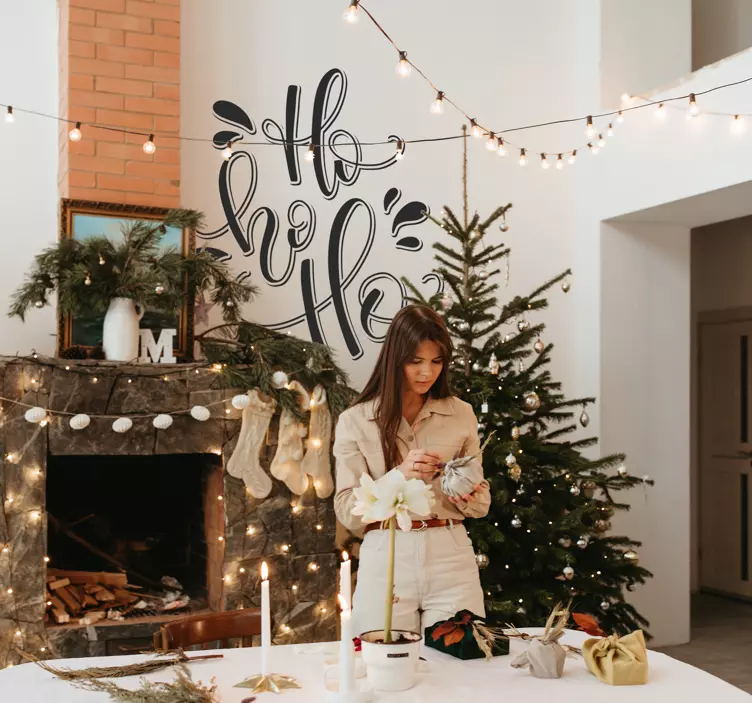 Hohoho božićna naljepnica djeda božićnjaka - TenStickers