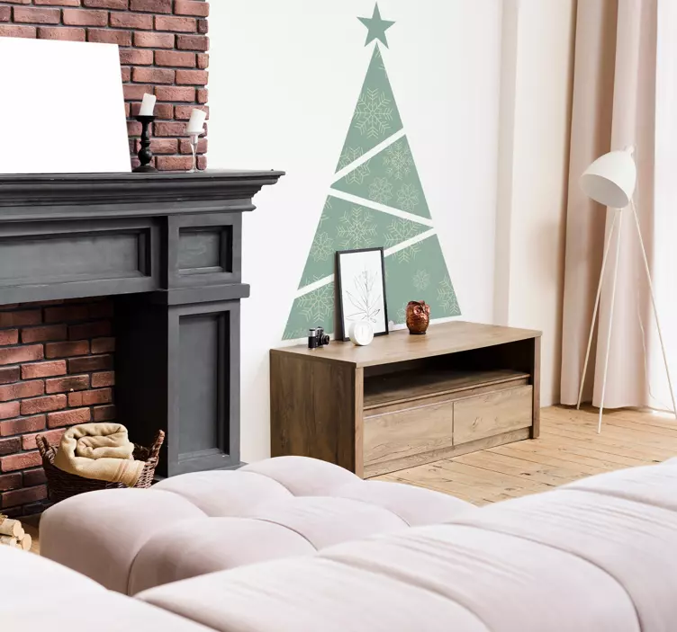 Geometrijska naljepnica božićnog drvca - TenStickers