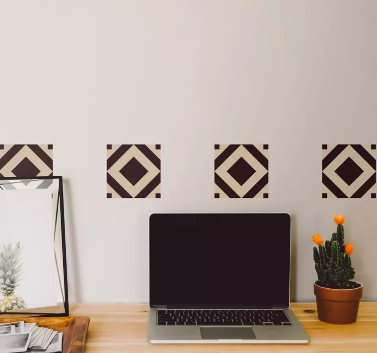 Vintage bež naljepnica pločica u obliku kvadrata - TenStickers