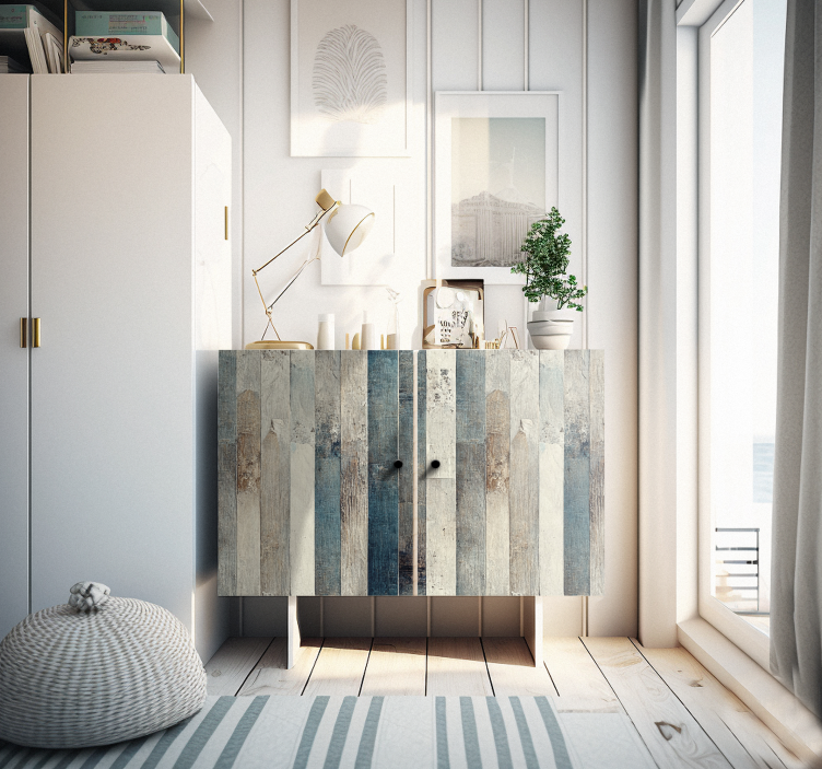 Naljepnice za namještaj staro drvo plave nijanse - TenStickers