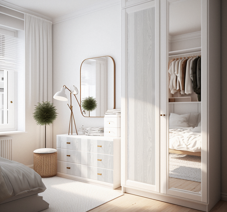 Naljepnice za namještaj tekstura bijele drveta - TenStickers