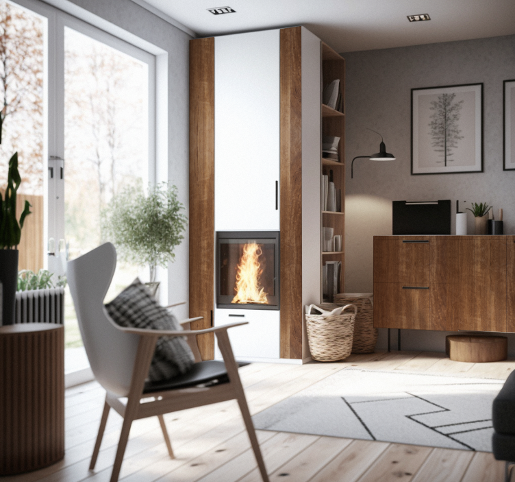 Naljepnice za namještaj tekstura drva smeđe boje - TenStickers