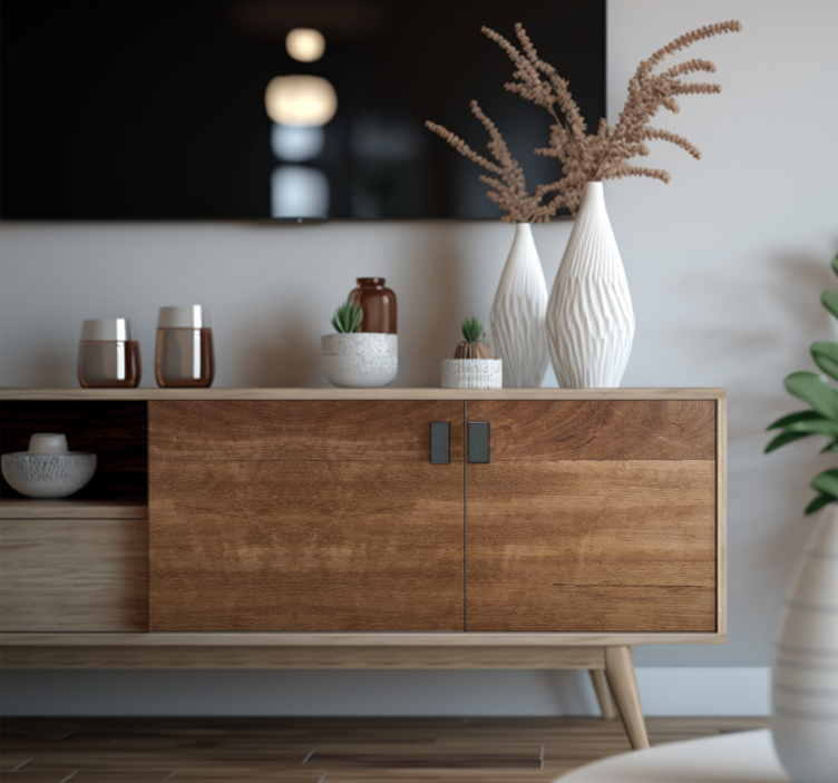 Naljepnice za namještaj tekstura drva smeđe boje - TenStickers