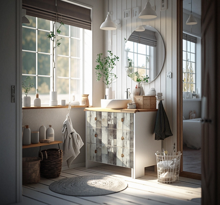 Naljepnice za namještaj svijetla stara drva - TenStickers